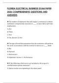 FLORIDA ELECTRICAL BUSINESS EXAM PAPER 2026 COMPREHENSIVE QUESTIONS AND ANSWERS