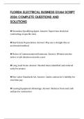 FLORIDA ELECTRICAL BUSINESS EXAM SCRIPT 2026 COMPLETE QUESTIONS AND SOLUTIONS