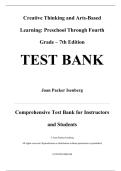 Test Bank For Creative Thinking and Arts-Based Learning&colon; Preschool Through Fourth Grade 7th Edition by Joan Packer Isenberg&comma; Chapters 1-10
