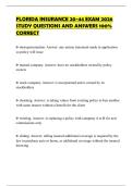 FLORIDA INSURANCE 20-44 EXAM 2026 STUDY QUESTIONS AND ANSWERS 100&percnt; CORRECT