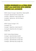 FLORIDA INSURANCE 20-44 FINAL EXAM SCRIPT 2026 QUESTIONS WITH VERIFIED ANSWERS 100&percnt; ACCURATE
