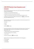 CDR DTR Practice Exam Questions and  answers