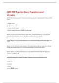 CDR DTR Practice Exam Questions and  answers 