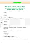 Simulation - Business Dynamics Final  Questions and Answers &lpar;100&percnt; Correct  Answers&rpar; Already Graded A&plus; 