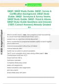 SMQT&comma; SMQT Study Guide&comma; SMQT- Survey &  Certification Background&comma; SMQT Study  Guide&comma; SMQT- Surveyors & Survey Teams&comma;  SMQT Study Guide&comma; SMQT- Fraud & Abuse&comma;  SMQT Study Guide Questions and Answers  &lpar;100&percnt; Correct Answers&rpar; Already Graded  A&plus; 