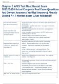 Chapter 5 APES Test Most Recent Exam  2025&sol;2026 Actual Complete Real Exam Questions  And Correct Answers &lpar;Verified Answers&rpar; Already  Graded A&plus; &sol; Newest Exam &sol;Just Released&excl;&excl;  