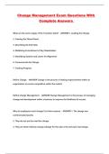 Change Management Exam Questions With Complete Answers 