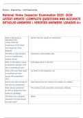 National Home Inspector Examination 2025 -2026  LATEST UPDATE COMPLETE QUESTIONS AND ACCURATE  DETAILED ANSWERS  VERIFIED ANSWERS GRADED A&plus; 