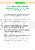 South Carolina Funeral Law Questions and  Answers &lpar;100&percnt; Correct Answers&rpar; Already  Graded A&plus;
