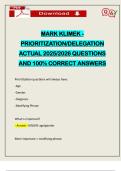 MARK KLIMEK - PRIORITIZATION&sol;DELEGATION ACTUAL 2025&sol;2026 QUESTIONS AND 100&percnt; CORRECT ANSWERS