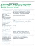 PA State Salesperson Test Exam &lpar;2025&rpar; UPDATE Verified  Questions And Answers &vert; With 100&percnt; Correct Answers  graded A&plus; Guaranteed Success&excl;&excl;