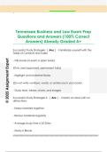 Tennessee Business and Law Exam Prep  Questions and Answers &lpar;100&percnt; Correct  Answers&rpar; Already Graded A&plus;