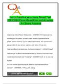 North Carolina Veterinary Board Exam 2025 &vert; 100&plus; Q&A &vert; Licensing&comma; CE&comma; Legal Standards&comma; Ethics &vert; Veterinary