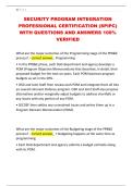 SECURITY PROGRAM INTEGRATION  PROFESSIONAL CERTIFICATION &lpar;SPIPC&rpar;  WITH QUESTIONS AND ANSWERS 100&percnt;  VERIFIED