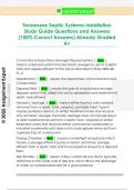 Tennessee Septic Systems Installation  Study Guide Questions and Answers  &lpar;100&percnt; Correct Answers&rpar; Already Graded  A&plus;