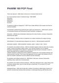 PHARM 100 PCP Final NEWEST 2026&sol;2027 ACTUAL EXAM COMPLETE QUESTIONS AND CORRECT DETAILED ANSWERS &lpar;VERIFIED ANSWERS&rpar; &vert;ALREADY GRADED A&plus;&vert;&vert;BRAND NEW&excl;&excl;