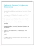Psychometric - Assessment Test with accurate detailed answers 