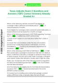 Texas Adjuster Exam 2 Questions and  Answers &lpar;100&percnt; Correct Answers&rpar; Already  Graded A&plus;