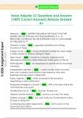 Texas Adjuster LC Questions and Answers  &lpar;100&percnt; Correct Answers&rpar; Already Graded  A&plus;