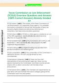 Texas Commission on Law Enforcement  &lpar;TCOLE&rpar; Overview Questions and Answers  &lpar;100&percnt; Correct Answers&rpar; Already Graded  A&plus;