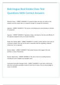 Bob Hogue Real Estate Class Test Questions With Correct Answers 