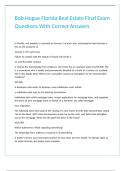 Bob Hogue Florida Real Estate Final Exam Questions With Correct Answers