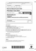  2025 Pearson Edexcel A LEVEL Economics A PAPER 3 QUESTION PAPER &lpar;9EC0&sol;03