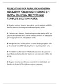 FOUNDATIONS FOR POPULATION HEALTH IN COMMUNITY PUBLIC HEALTH NURSING 5TH EDITION 2026 EXAM PREP TEST BANK COMPLETE SOLUTIONS GUIDE