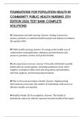 FOUNDATIONS FOR POPULATION HEALTH IN COMMUNITY PUBLIC HEALTH NURSING 5TH EDITION 2026 TEST BANK COMPLETE SOLUTIONS