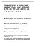 FOUNDATIONS FOR POPULATION HEALTH IN COMMUNITY PUBLIC HEALTH NURSING 5TH EDITION 2026 TEST BANK QUESTIONS AND ANSWERS FULL SOLUTIONS