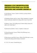 FRESENIUS CCHT RECERTIFICATION CERTIFICATION EXAM 2026 SOLVED QUESTIONS AND ANSWERS GRADED A&plus;