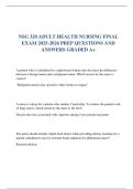 NSG 320 ADULT HEALTH NURSING FINAL EXAM 2025-2026 PREP QUESTIONS AND ANSWERS GRADED A&plus;