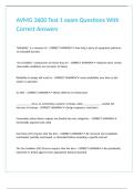 AVMG 3600 Test 1 exam Questions With Correct Answers