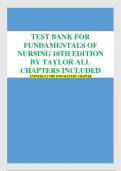 Fundamentals of Nursing &ndash; 10th Edition by Taylor &vert; Complete Test Bank with Answers for All Chapters