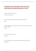 ARKANSAS HEALTH INSURANCE EXAM 2025-2026 QUESTIONS AND ANSWERS GRADED A&plus; LATEST 