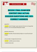 BIO2301 FINAL EXAM NEW CONTENT ONLY ACTUAL 2025&sol;2026 QUESTIONS AND 100&percnt; CORRECT ANSWERS