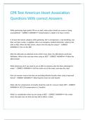 CPR Test American Heart Association Questions With correct Answers 