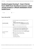Medical-Surgical Nursing II - Exam 2 Review Exam &lpar;2025&rpar; Exam Questions & Answers &vert; Latest Already Graded A&plus; UPDATE 2025&vert;2026&excl;&excl; STUDY GUIDE EXAM