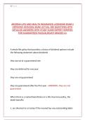 ARIZONA LIFE AND HEALTH INSURANCE LICENSING EXAM 2  VERSIONS 2025&sol;2026 BANK ACTUAL 500 QUESTIONS WITH  DETAILED ANSWERS WITH STUDY GUIDE EXPERT VERIFIED  FOR GUARANTEED PASS&sol;ALREADY GRADED A&plus; 