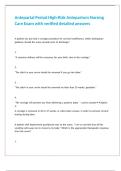 Antepartal Period High-Risk Antepartum Nursing Care Exam with verified detailed answers