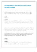 Antepartum Nursing Care Exam with correct detailed answers