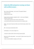 Maternity HESI antepartum nursing care Exam with verified answers