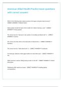 American Allied Health Practice exam questions with correct answers 