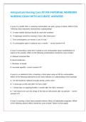 Antepartum Nursing Care ATI RN MATERNAL NEWBORN NURSING EXAM WITH ACCURATE DETAILED ANSWERS 