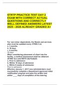 STRTP PRACTICE TEST DAY 2 EXAM WITH CORRECT ACTUAL QUESTIONS AND CORRECTLY WELL DEFINED ANSWERS LATEST 2025 - 2026 ALREADY GRADED A&plus;