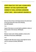 STRTP PRACTICE TEST DAY 4 EXAM WITH CORRECT ACTUAL QUESTIONS AND CORRECTLY WELL DEFINED ANSWERS LATEST 2025 - 2026 ALREADY GRADED A&plus;