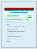 Sales Management Exam 1 Practice Test with Latest Updated &lpar;Questions and Answers&rpar;