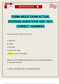 CHIMA MOCK EXAM ACTUAL 2025&sol;2026 QUESTIONS AND 100&percnt; CORRECT ANSWERS