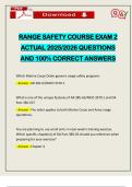 RANGE SAFETY COURSE EXAM 2 ACTUAL 2025&sol;2026 QUESTIONS AND 100&percnt; CORRECT ANSWERS