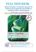 Test Bank for Human Physiology&colon; An Integrated Approach 7th Edition by Dee Unglaub Silverthorn &vert; Complete Guide A&plus;
